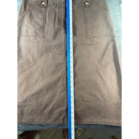 Kim Rogers Womens 12 Brown Denim Skirt Knee Length Button Casual - Picture 3 of 6